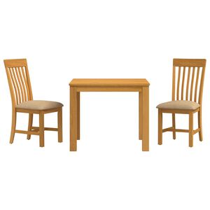 vidaXL Conjunto de comedor 3 uds. Beige Madera de Roble S&oacute;lido