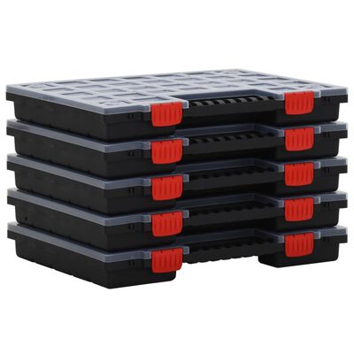 vidaXL Cajas de accesorios 5 unidades polipropileno 40x30x5 cm
