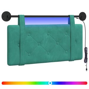 vidaXL Cabecero colgante Con luz LED Tuquesa Terciopelo