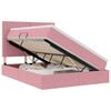 vidaXL Cama de almacenamiento LED con colch&oacute;n Rosa 140 x 200 cm