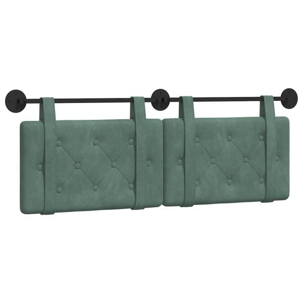 vidaXL Cabecera Colgante Verde Mar 150 x 55 x 5 cm Terciopelo