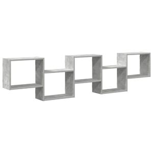 vidaXL Estante cubo de pared 5 compartimentos madera gris hormig&oacute;n