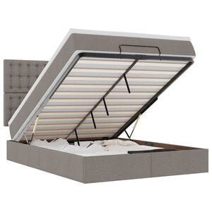 vidaXL Estructura de cama otomana colch&oacute;n tela gris pardo 140x200cm