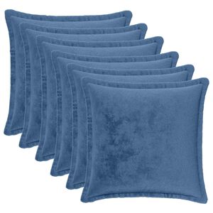 vidaXL Coj&iacute;n decorativo 6 uds. HOUTEN Azul Claro 30 x 30 cm Franela