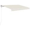vidaXL Toldo retr&aacute;ctil manual con LED color crema 350x250 cm