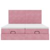 vidaXL Estructura de cama otomana colchones terciopelo rosa 180x200cm
