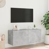 vidaXL Mueble de TV de pared con luces LED gris hormig&oacute;n 100x35x41 cm