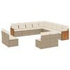 vidaXL Set sof&aacute;s de jard&iacute;n con cojines 13 pzas rat&aacute;n sint&eacute;tico beige