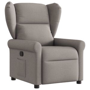 vidaXL Sill&oacute;n reclinable de tela gris taupe