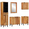 vidaXL Juego de muebles de ba&ntilde;o 5 pcs Marr&oacute;n madera maciza de acacia