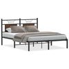 vidaXL Estructura de cama sin colch&oacute;n madera marr&oacute;n roble 140x200 cm