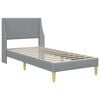 vidaXL Estructura de cama con cabecera Gris Claro 90 x 200 cm tela