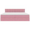vidaXL Cama con almacenamiento Rosa 200 x 200 cm Terciopelo