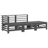 vidaXL Juego de sofás de jardín 3 pzas con cojines madera maciza gris