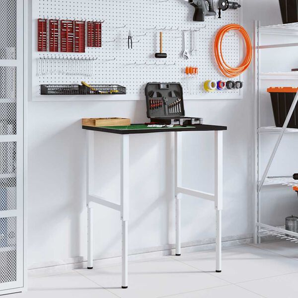 vidaXL Banco de trabajo madera roble marrón oscuro 80x60x(71,5-98) cm