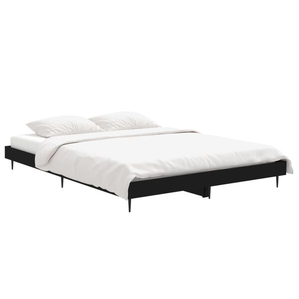 vidaXL Estructura de cama madera de ingenier&iacute;a negra 140x190 cm