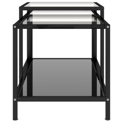 vidaXL Mesita de centro 2 piezas vidrio templado negro