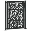 vidaXL Puerta de jard&iacute;n negra 100x125 cm de acero con dise&ntilde;o de trazos