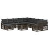vidaXL Conjunto de sof&aacute;s de jard&iacute;n 12 uds. Gris y Gris Oscuro