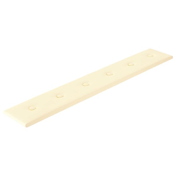 vidaXL Paneles de pared 12 pcs Crema 90 x 15 cm Cuero sint&eacute;tico