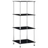 vidaXL Estanter&iacute;a 4 niveles cristal templado negro 40x40x100 cm
