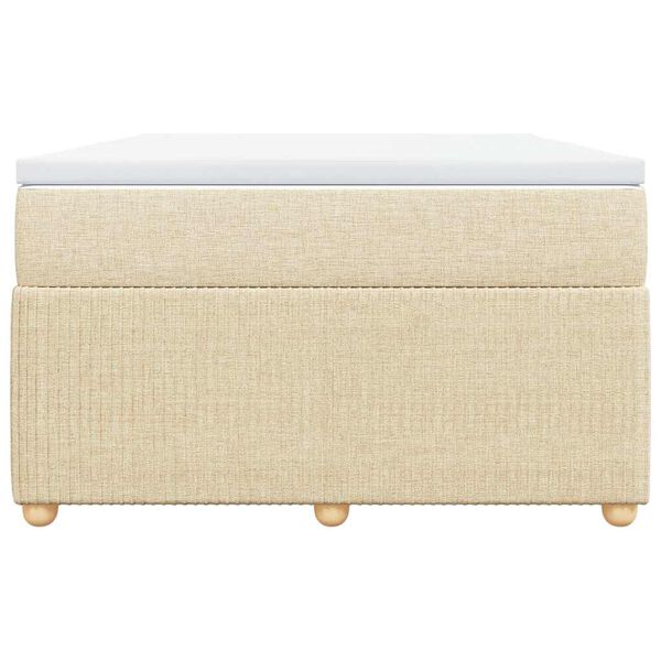 vidaXL Cama box spring con colch&oacute;n tela color crema 120x190 cm