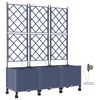 vidaXL Maceta de jard&iacute;n con riego y ruedas 3 uds. Gris PP