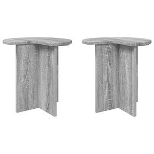 vidaXL Mesa lateral con almacenamiento 2 pcs Gris Sonoma &Oslash; 39 x 38 cm