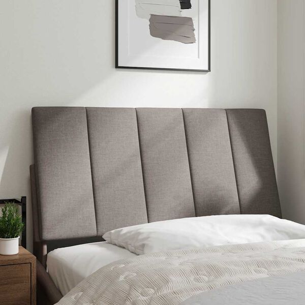 vidaXL Cabecero de cama acolchado Hanko tela gris taup&eacute; 100 cm