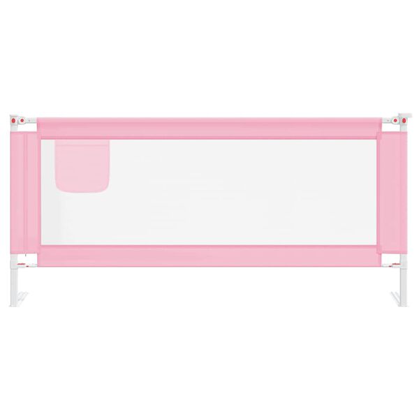 vidaXL Barandilla de seguridad cama de niño rosa tela 200x25 cm