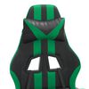 vidaXL Silla gaming giratoria y reposapi&eacute;s cuero sint&eacute;tico negro verde