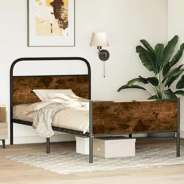 vidaXL Estructura de cama sin colch&oacute;n 100x200 cm madera roble Sonoma