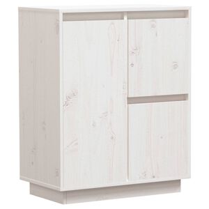 vidaXL Aparador de madera maciza de pino blanco 60x34x75 cm