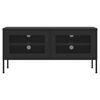 vidaXL Mueble para TV de acero negro 105x35x50 cm