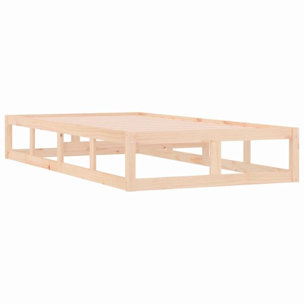vidaXL Estructura de cama individual pequeña madera maciza 75x190 cm