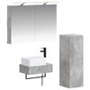 vidaXL Juego de Muebles de Ba&ntilde;o 4 pcs Gris Hormig&oacute;n 50 x 14,5 x 70 cm