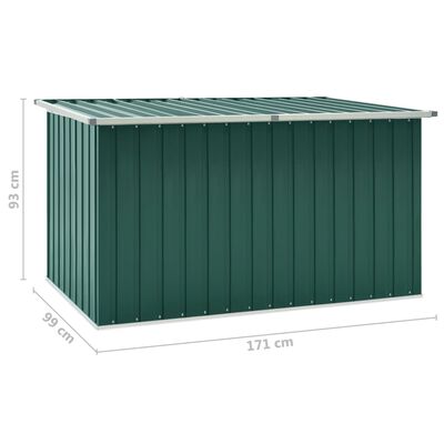 vidaXL Caja de almacenamiento de jardín verde 171x99x93 cm