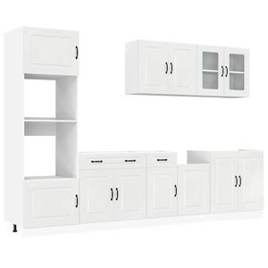 vidaXL Mueble cocina Kalmar blanco de alto brillo 7 pzas