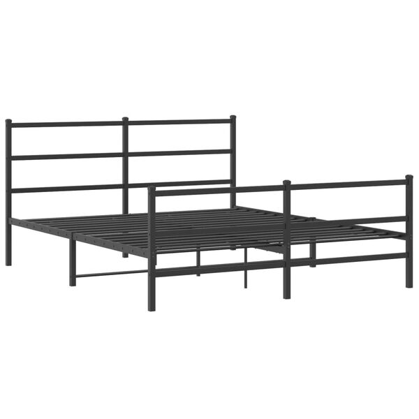 vidaXL Estructura cama sin colchón con estribo metal negro 150x200 cm