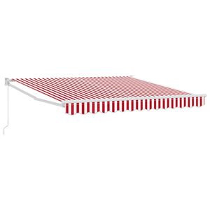 vidaXL Toldo retr&aacute;ctil Rojo y blanco 350 x 250 cm