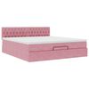 vidaXL Estructura cama otomana con colch&oacute;n terciopelo rosa 180x200 cm