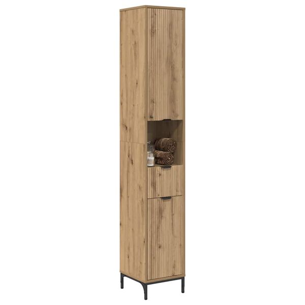 vidaXL Gabinete de Baño con cajón Roble artesanal 31,5 x 33 x 190 cm