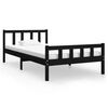 vidaXL Estructura de cama sin colch&oacute;n madera maciza negro 90x200 cm