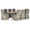 vidaXL Set comedor jard&iacute;n 9 pzas y cojines rat&aacute;n sint&eacute;tico gris