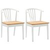 vidaXL Silla de comedor 2 uds. Madera de caucho s&oacute;lida y natural