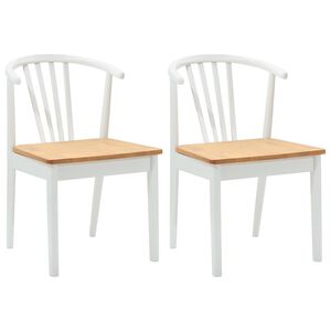 vidaXL Silla de comedor 2 uds. Madera de caucho s&oacute;lida y natural