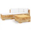 vidaXL Juego muebles de jard&iacute;n 4 piezas y cojines madera maciza teca