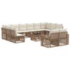 vidaXL Conjunto de sof&aacute;s de jard&iacute;n 13 uds. Beige y blanco crema