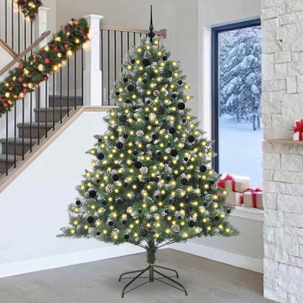 vidaXL &Aacute;rbol de Navidad artificial Verde 240 cm PVC, Pl&aacute;stico y Acero