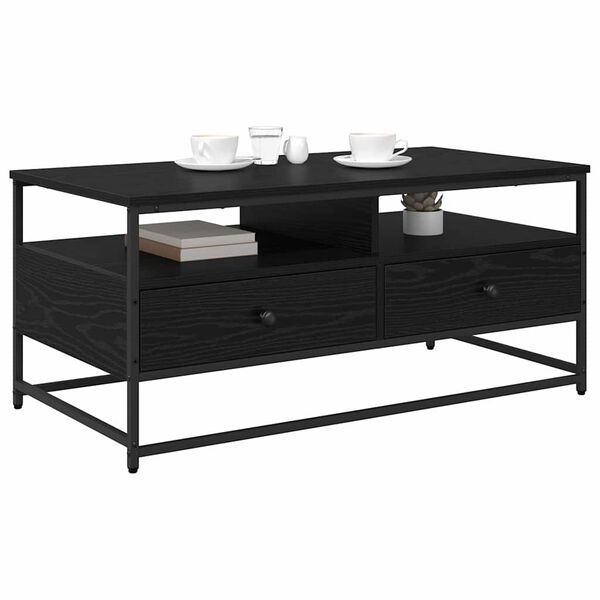 vidaXL Mesa de Caf&eacute; Roble Negro 100 x 51 x 45 cm Madera de ingenier&iacute;a